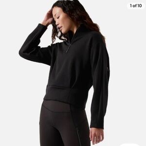 Athleta Altitude polartec quarter zip EUC black XL